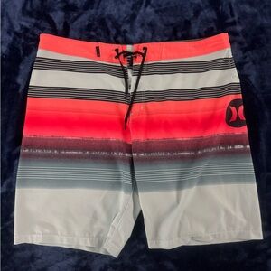 Hurley Men's Striped Swim Shorts - Red and Gray
Size 34
20”